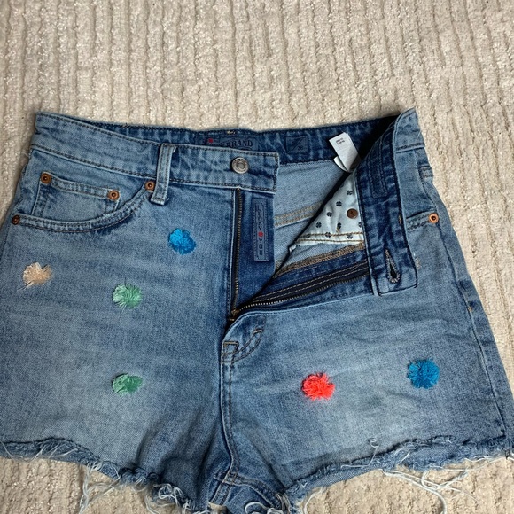 Lucky Brand Jeans Lucky Pins High Rise Denim Shorts Size 6/28 Galveston Fray - Picture 4 of 16